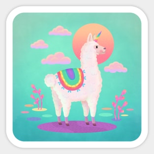 Llama Unicorn Sticker